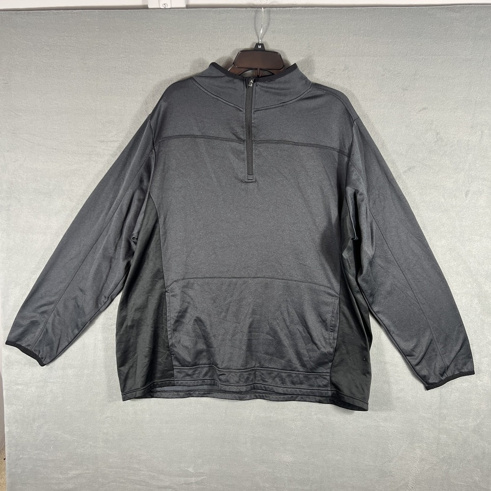 Great Northwest Activewear Top Men's 2XL Charcoal Gray 1/4‎ Zip Long Sleeve